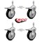 Service Caster 5 Inch Black Polyurethane Swivel 10mm Stem Caster Set with Total Lock Brake SCC-TSTTL20S514-PPUB-BLK-M1015-4 - alternate 2